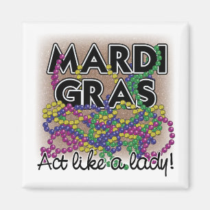 Imán Mardi Gras Lady Magnet -
