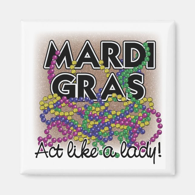 Imán Mardi Gras Lady Magnet - (Frente)