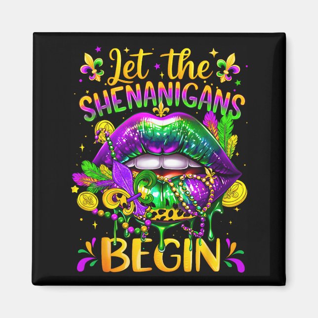 Imán Mardi Gras Let The Shenanigans Begin Lips New Orle (Frente)