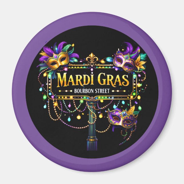 Imán Mardi Gras Magnet (Frente)