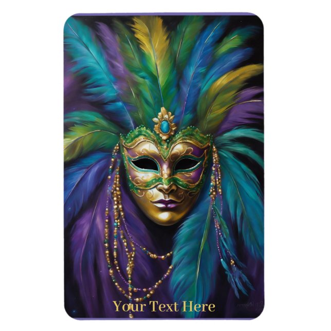 Imán Mardi Gras Máscara Pies Carnaval Personalizado de  (Vertical)