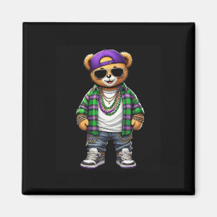 Imán Mardi Gras Oso Para Hombres Hip Hop New Orleans B