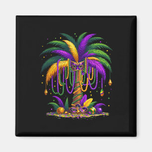 Imán Mardi Gras Palm Tree Hawái Hombres Fiestas Tropica