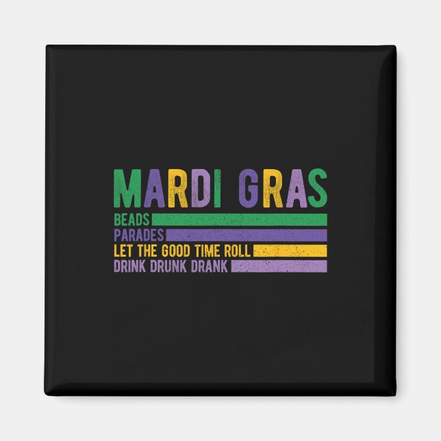 Imán Mardi Gras Paradase Carnaval Grasa Martes Luisiana (Frente)