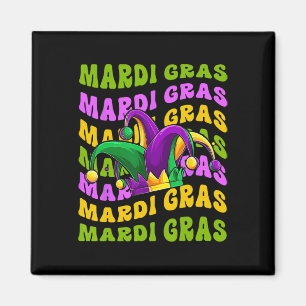 Imán Mardi Gras Retro Groovy Jester Gorra New Orleans C