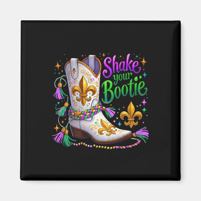 Imán Mardi Gras sacude tu Bootie Boot Carnival Pa (Frente)