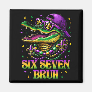 Imán Mardi Gras Seis Siete Bruh Mardigator Cocodrilo 6 