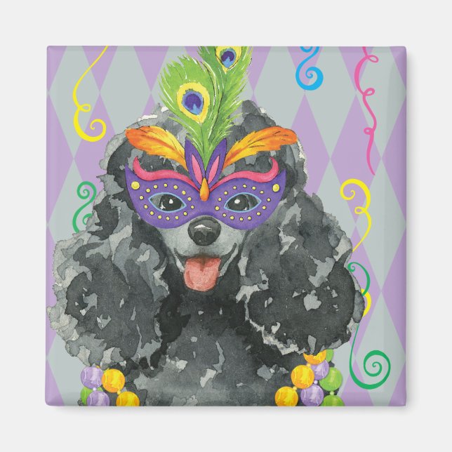 Imán Mardi Gras Toy Poodle (Frente)