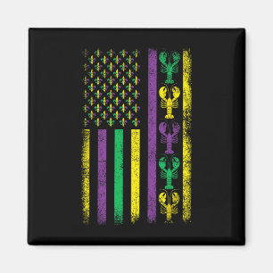 Imán Mardi Gras Usa Bandera Estadounidense Ropa Mardi