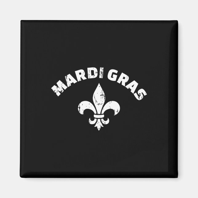 Imán Mardi Gras Vintage Fleur De Lis (Frente)