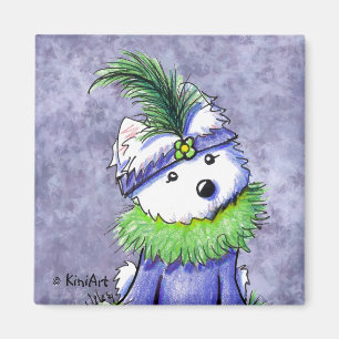 Imán Mardi Gras Westie Magnet