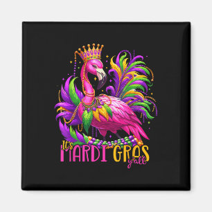 Imán Mardi Gras Yall Mardi Gras Fiesta Flamingo