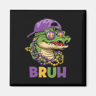 Imán Mardigator Alligator Bruh Mardi Gras Costume a los