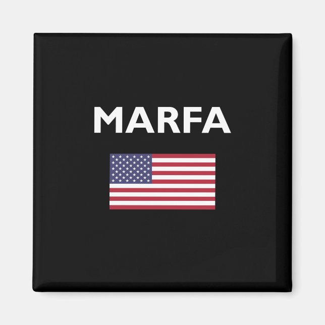 Imán Marfa Texas Estados Unidos Bandera estadounidense  (Frente)