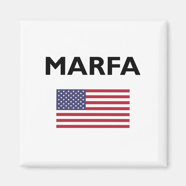 Imán Marfa Texas USA American Flag Light-Color (Frente)
