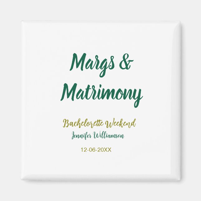 Imán Margs y matrimonio agregar nombre fecha despedida  (Frente)