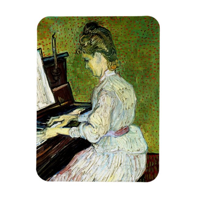 Imán Marguerite Gachet al piano de Vincent van Gogh (Vertical)