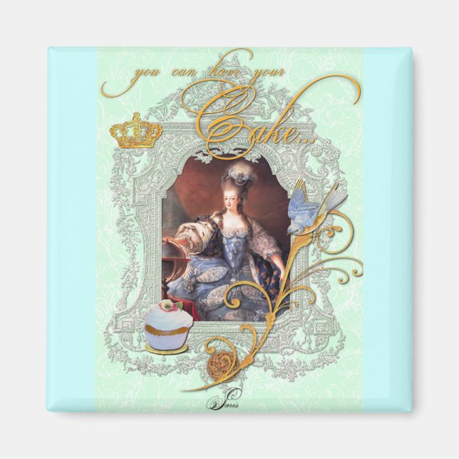 Imán Marie Antoinette Cupcake y Bluebird (Frente)