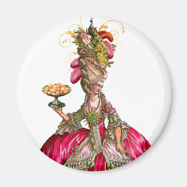 Imán Marie Antoinette y Peacock Magnet (Frente)