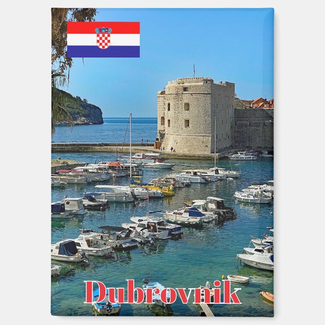 Imán Marina en Dubrovnik, Croacia viaje (Anverso)