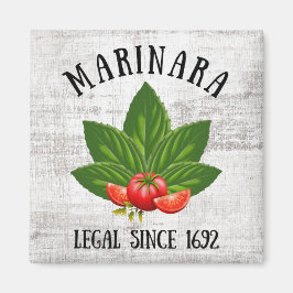 Imán Marinara Legal desde 1692 Basil deja tomates