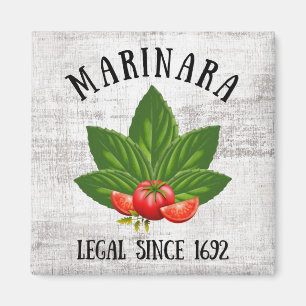 Imán Marinara Legal desde 1692 Basil deja tomates