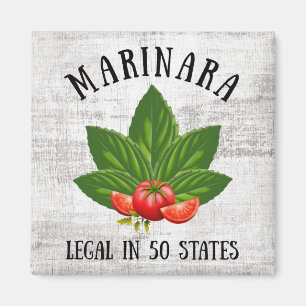 Imán Marinara Legal en 50 estados Basil y Tomates