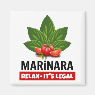 Imán Marinara Relax es Humor de comida de tomate básico