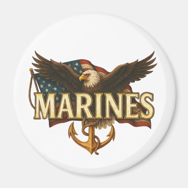 Imán Marines With Eagle and Flag (Frente)