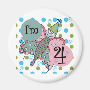 Imán Mariposa 4 camisetas de cumpleaños y regalos