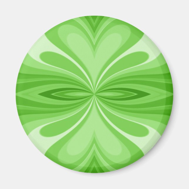 Imán Mariposa Abstracta de Corazón Verde (Frente)