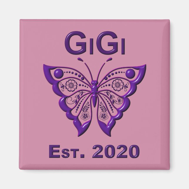 Imán Mariposa Adorable Gigi "Est 2020" (Frente)