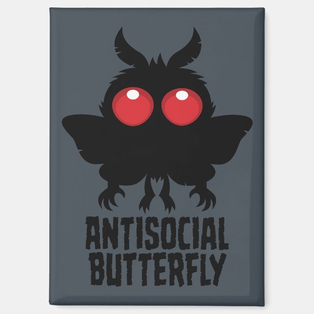 Imán Mariposa Antisocial Cryptid Mothman (Anverso)