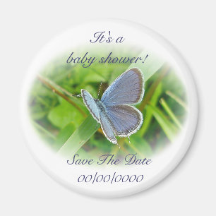 Imán Mariposa Azul De Baby Shower Guarda El Magnate De