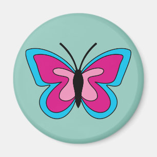 Imán Mariposa azul magenta rosa