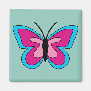 Imán Mariposa azul magenta rosa