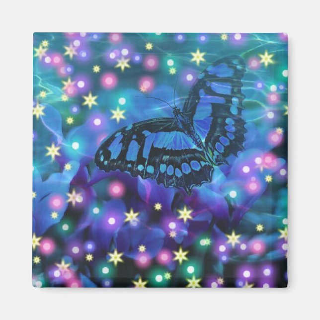 Imán Mariposa azul mágica (Frente)