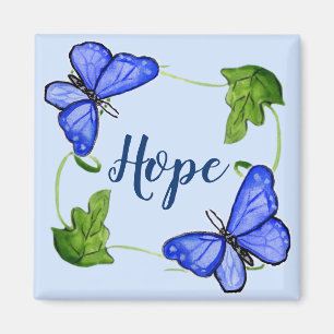 Imán Mariposa Azul personalizado Con Vines Magnet