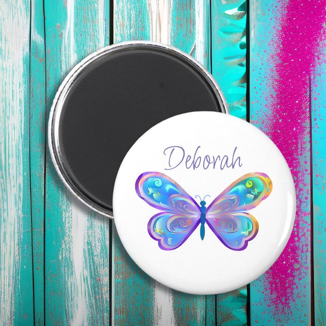 Imán Mariposa azul y púrpura personalizada (Subido por el creador)