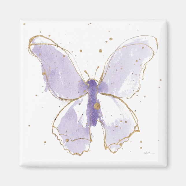 Imán Mariposa color agua de lavanda (Frente)