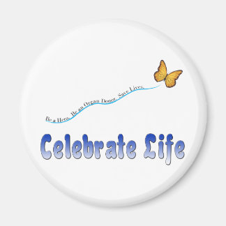 Imán Mariposa de celebración azul de la vida