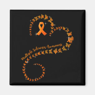 Imán Mariposa de cinta naranja Conciencia de esclerosis
