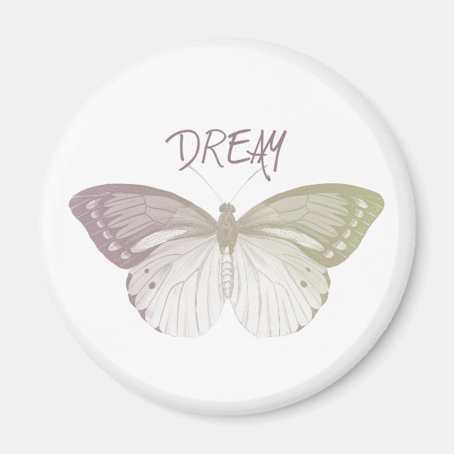 Imán Mariposa de ensueño rosa inspirador (Frente)