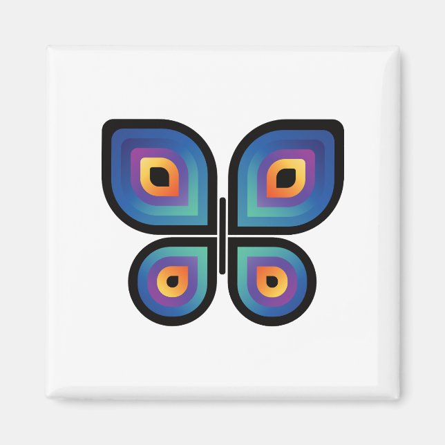 Imán Mariposa de la llama del pavo real (Frente)