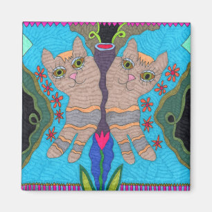 Imán Mariposa--De lado a lado gatos