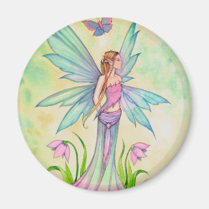 Imán Mariposa de primavera Fairy Fantasy Art