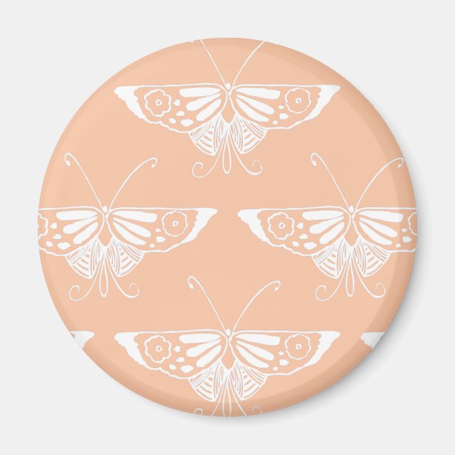 Imán Mariposa Deco estilizada - melocotón suave (Frente)