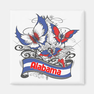 Imán Mariposa del Patriotismo de Alabama