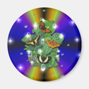 Imán Mariposa en arcoiris amarillo púrpura