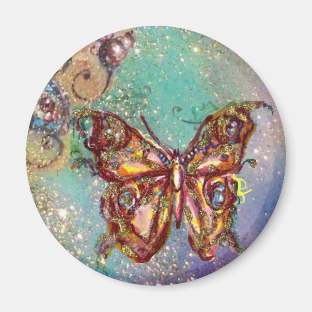 IMÁN MARIPOSA EN DESTELLOS DE ORO (Frente)
